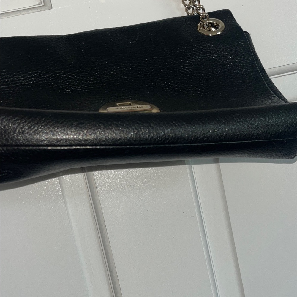 kate spade Black Leather Shoulder Bag with Gold Chain - Picture 3 of 8